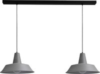 GroßE HäNgelampe Grau Ø45Cm L:130Cm 2Xe27 Made In EU Handarbeit HäNgeleuchte