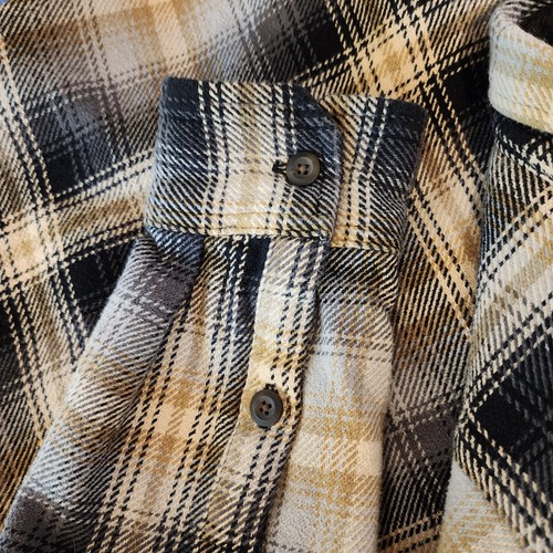 Orvis Shacket flanella pesante con bottoni maniche lunghe tasche uomo taglia large a quadri - Foto 4 di 10