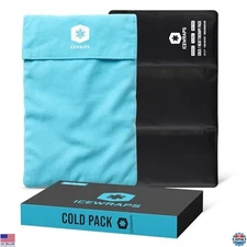 ICEWRAPS 10"x14" Reusable Cold Pack - Flexible Clay Ice Pack for Knee & Back