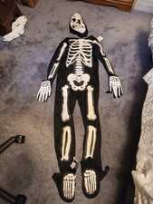 Child s Kids skeleton costume jumpsuit Spirit Halloween Size Medium 8-10