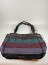 VTG Y2K Nine & CO Ninewest Suede Multicolor Patchwork Purse Brown Leather Trim