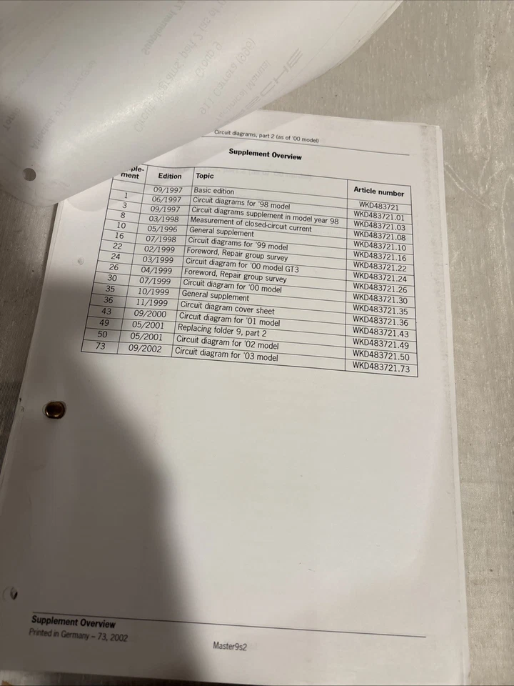 Manual técnico original de fábrica Porsche 911 996 diagramas de circuito 2003 Foto 2 de 4