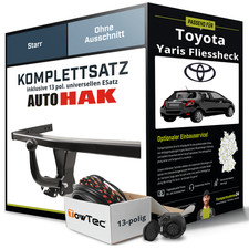 Für TOYOTA Yaris Typ XP9 Anhängerkupplung starr +eSatz 13pol uni 05- NEU