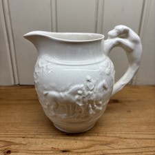 Wedgewood Eturia  dye ken John peel  Hunting Scene Jug Pitcher Dog Handle 1829