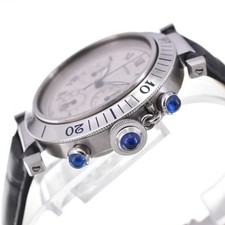 CARTIER Pasha Chronograph W31018H3 Silver Dial Quartz Men's Watch M#142592 3