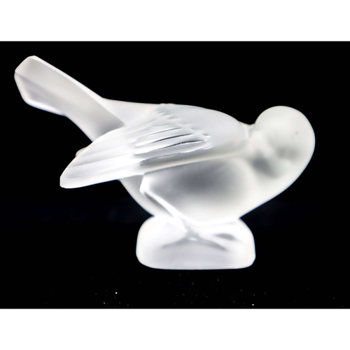 Lalique Crystal France Frosted Sparrow Bird With Head in Wing Glass Figurine - Picture 4 of 10