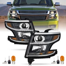Pair Projector Headlights W Ballast for 2015-2020 Chevy Tahoe Suburban HID/Xenon