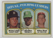 1972 Topps League Leaders Mickey Lolich Vida Blue Wilbur Wood #94 0z0n