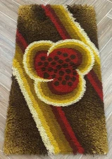 2x4 ft Vintage Swedish Scandinavian Soft  Mid Century Wall Hanging Shaggy Rug