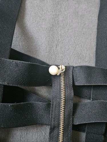 Schwarzer Faltenrock Mit Trägern M/L, Black Skirt With Straps M/L - Bild 5 von 6