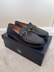 Peter Millar Men\'s Black Leather Slip On Loafers Driving Shoes Size 11.5M Brazil Peter Millar Black Leather Horse Bit Driving Loafer Shoe Men  main image 2