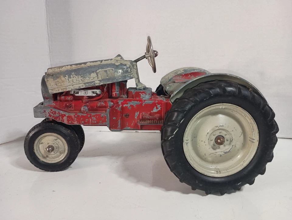 De colección Hubley Kiddie Juguete Tractor Hierro Fundido Diecast Rojo Gris EE. UU. - Juguete de Granja Foto 3 de 4