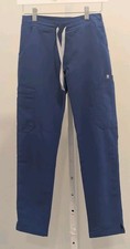 FIGS XXS/P Yola Skinny Scrubs Pants Blue Stretchy Pockets Medical Dental Comfy