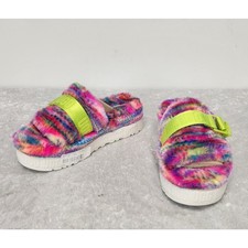 NWT UGG Fluffita Pixelate Womens Multicolor Slip-On Sandals-Size 7