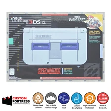 Custom Acrylic Hard Case for NEW NINTENDO 3DS XL SNES EDITION Video Game Console