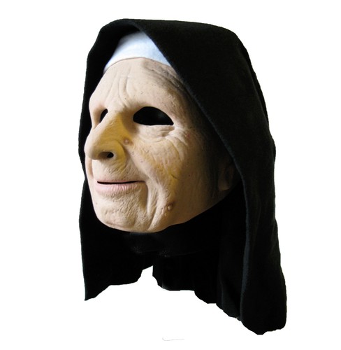 Nonne alte Frau Schwester Die Stadt Film Latex lustig gruselig Halloween Maske - Bild 1 von 2