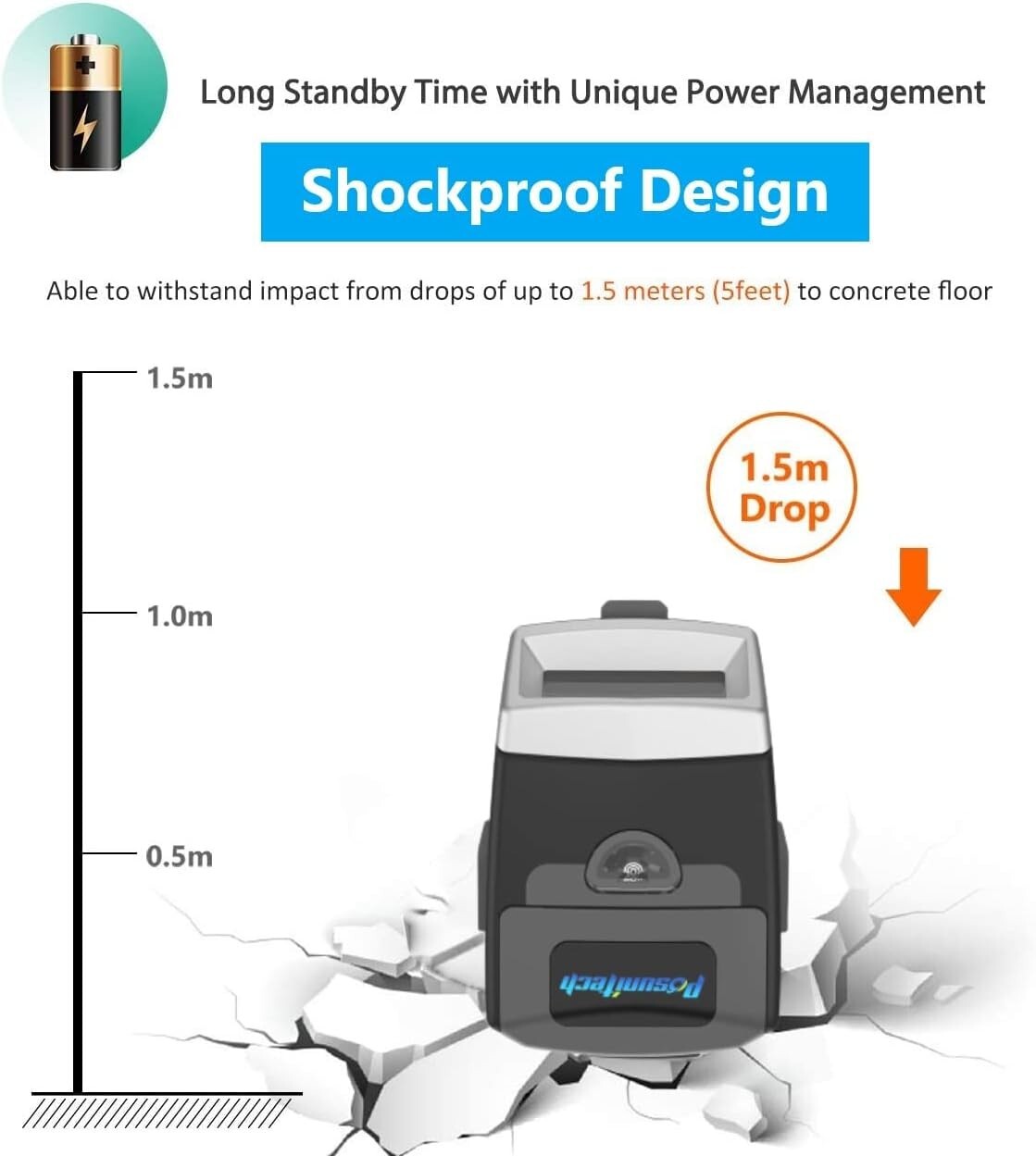 Posunitech Glove Barcode Scanner 2D GS02 Wearable Zebra SE4107 Reader