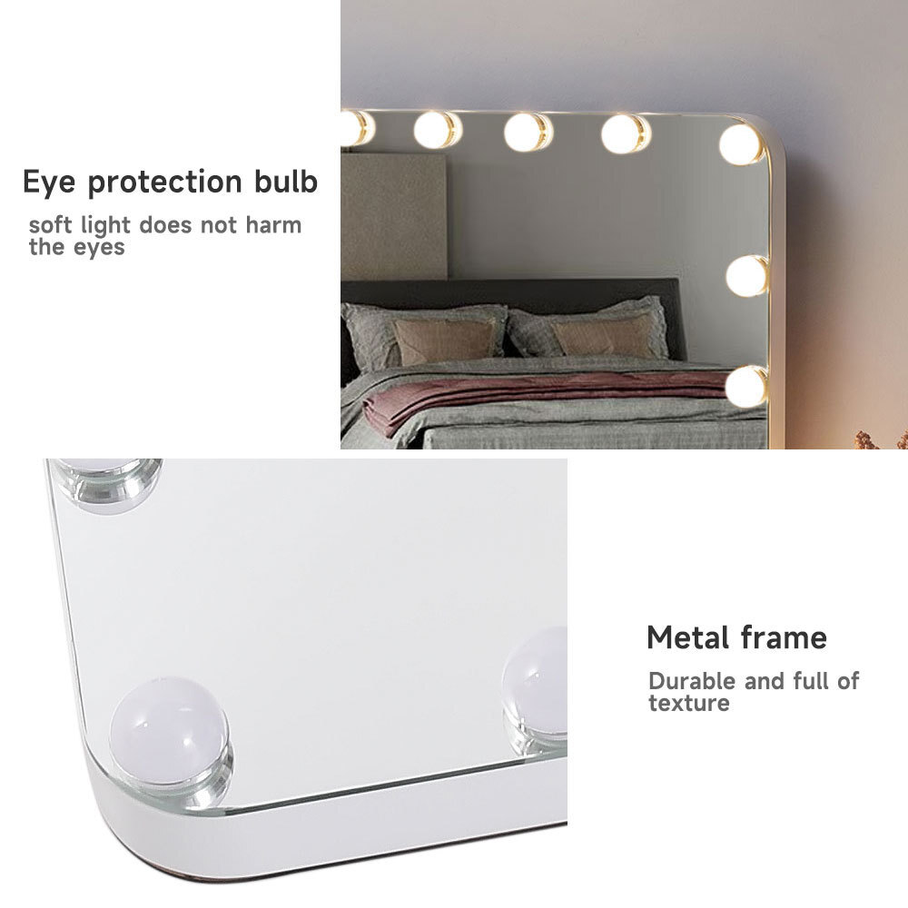 Dimmable LED Hollywood Make Up Mirror Dressing Table Vanity Mirrors