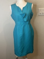 Tahari Arthur S Levine Linen Blend Dress Size 8 Petite AZ3470d