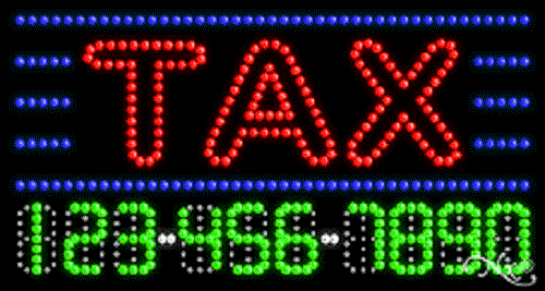 NEW “TAX" 32x17 YOUR PHONE NUMBER SOLID/ANIMATED LED SIGN w/CUSTOM OPTIONS 25109 - Picture 1 of 3