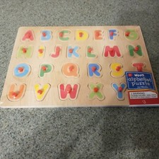 Wooden Capital Alphabets Letters W/Handles Educational Puzzle Toy for Kids