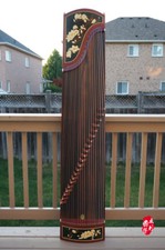 Dunhuang Guzheng, Chinese Zither Harp, 敦煌特氏古夷蘇木/浮光溢彩/玉蘭望春圖案 -- 古筝