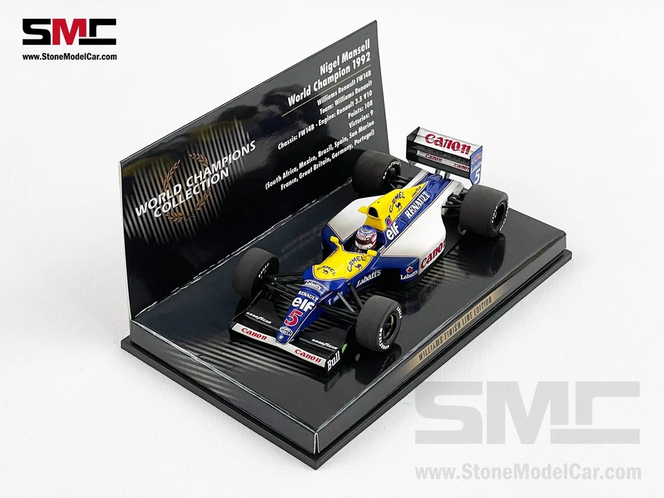 Williams F1 FW14B #5 Nigel Mansell 1992 World Champion 1:43 MINICHAMPS + CAMEL - Image 2 of 4