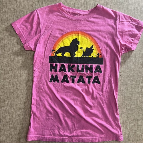 Disney Girls Lion King "HAKUNA MATATA" Pink T-Shirt Size L