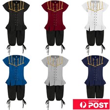 Kids Medieval Pirate Shirt and Pant Halloween Costume Renaissance Steampunk Top