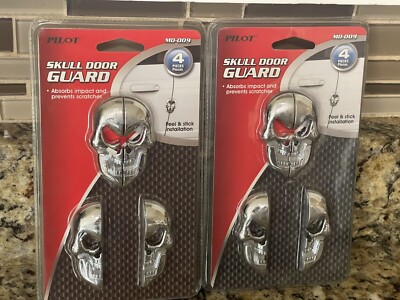 (2 Packs)  Pilot Skull Door Guard MD-009 Peel & Stick Installation