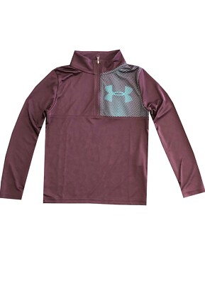 Under Armour UA Tech HeatGear Long Sleeve T-Shirt 1/4 Zip Boys Size M Youth 