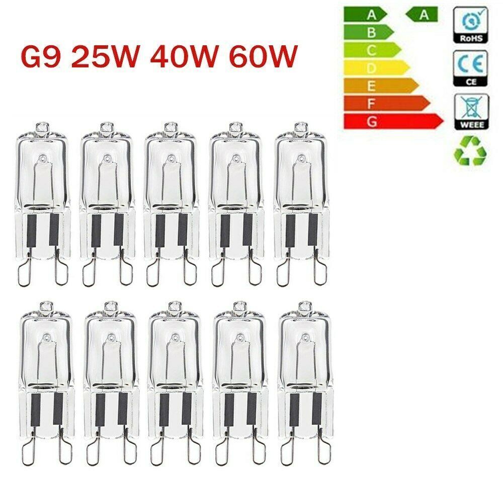 10X G9 Halogen Bulbs ECO Capsule Dimmable 230V for Ceiling Wall Oven