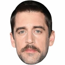 Aaron Rodgers Moustache Celebrity Mask, Flat Card Face