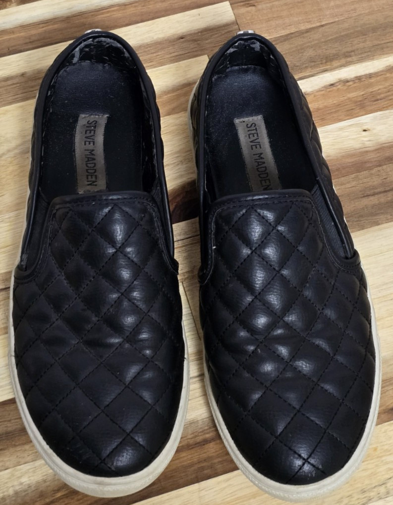 Steve Madden Ecentrcq Women's Black Slip on Shoes Women’s Size 8B