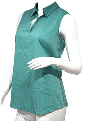 TAHARI Dolia FRESH Julep LACE Back TOP Sleeveless GREEN ( M )