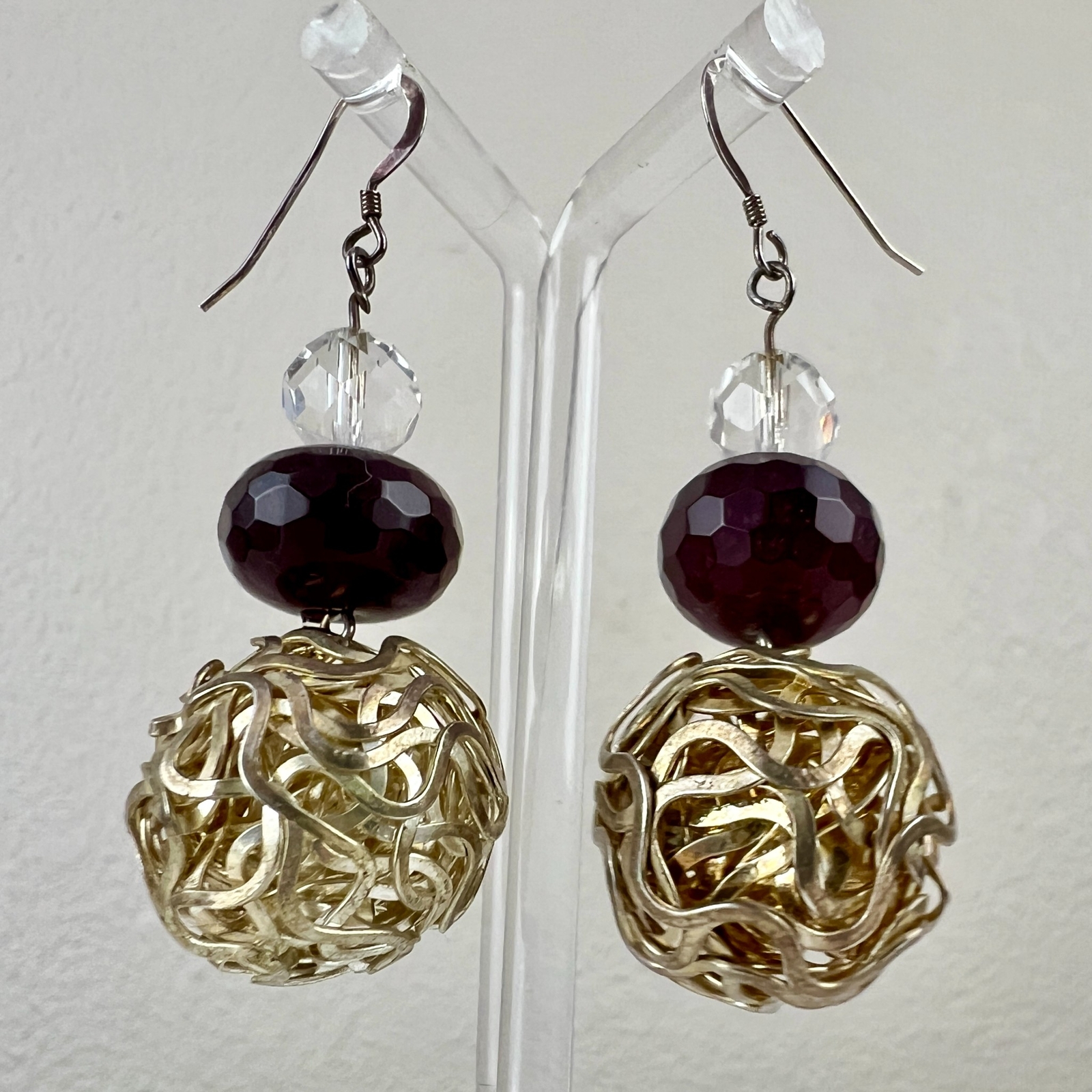 Gold Ball Dangle Earrings - image 2