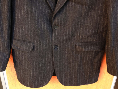 Vintage Savile Row Jacket Blazer Sport Coat Gray Wool Striped Dormeuil (L) - Picture 3 of 10