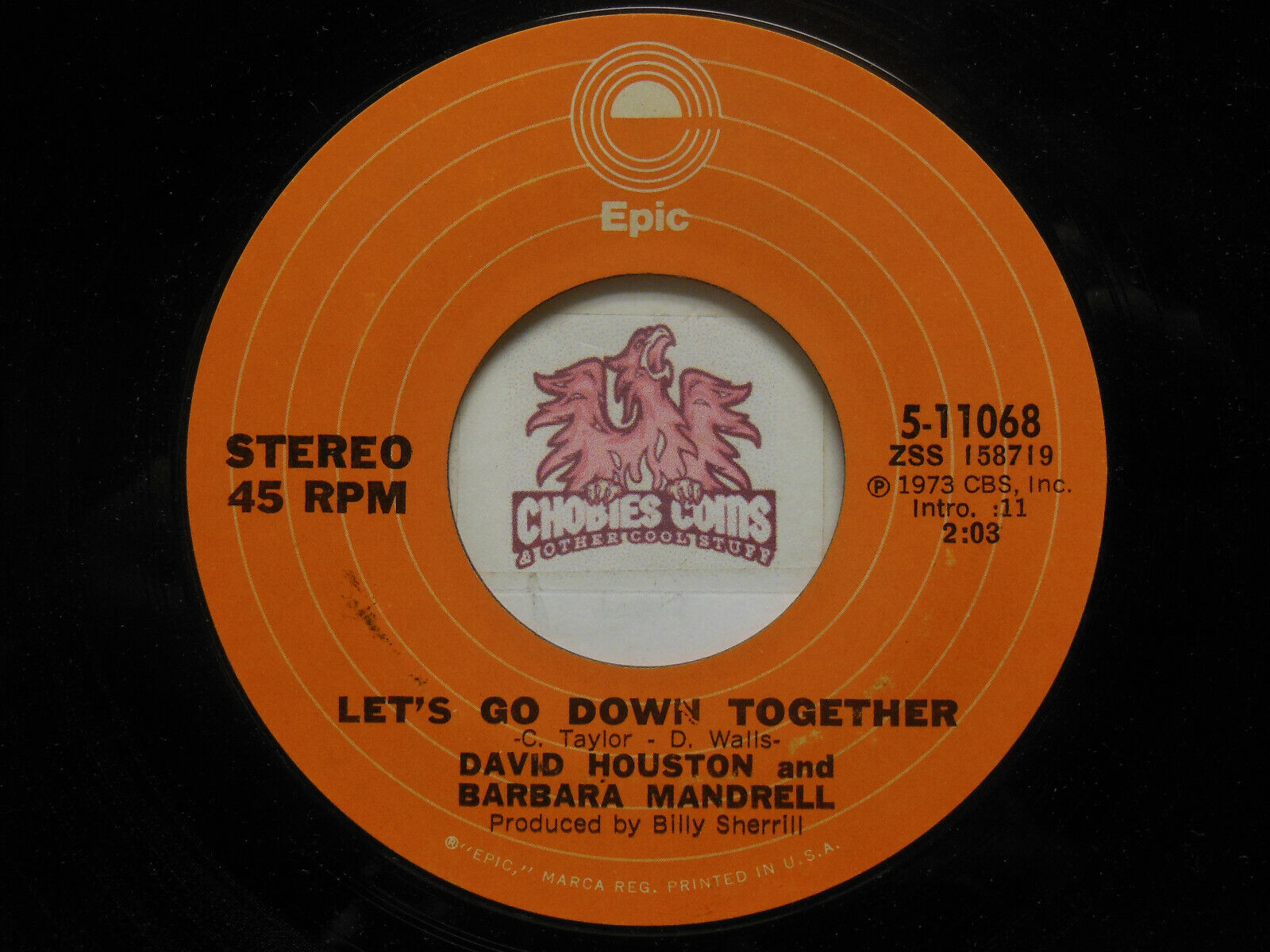 David Houston Barbara Mandrell: Let’s Go Down Together / Love U, 45 RPM NM (HA) 