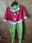 BOYS GIRLS DR. SEUSS THE GRINCH ONE PIECE SIZE 12 MONTHS FOOTED NEW NWT
