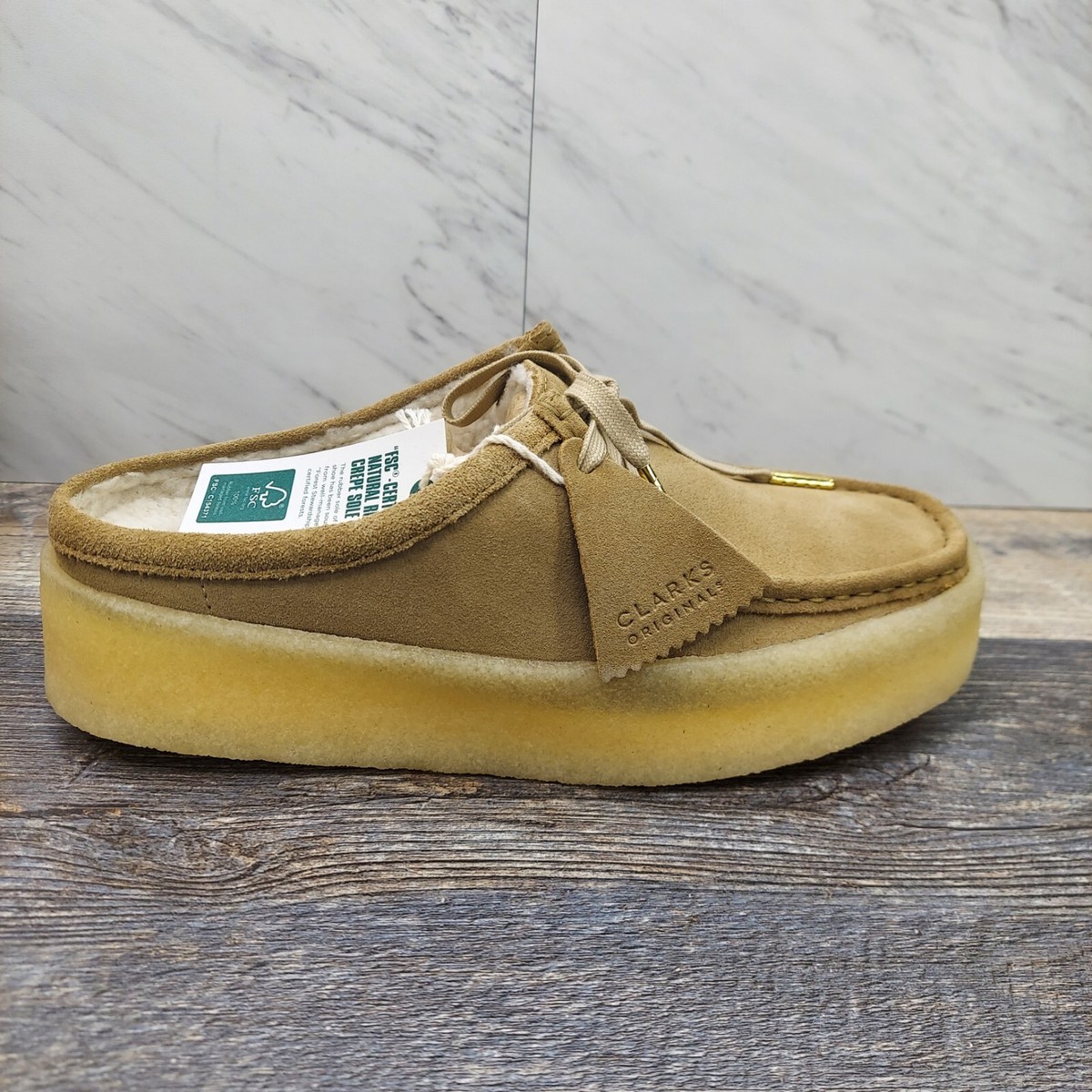 Clarks Originals Wallabeecup Lo Leather Light Tan Casual