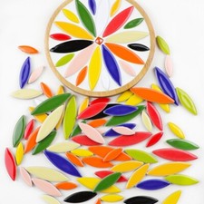 100g Céramique Mosaïque Tuiles Pétale Forme Fournitures pour DIY Loisirs Image