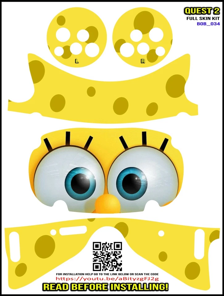 GAMERWRAPS Bob_034 full wrap Skin kit that fits the Oculus Quest 2 with controller skins