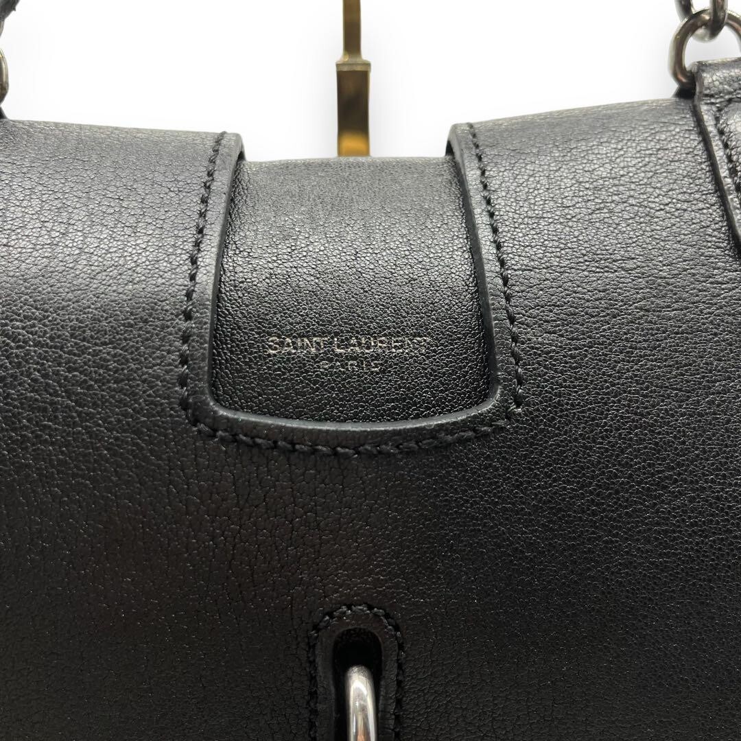 Saint Laurent Paris Charlotte Borsa Messenger 2WAY Nera 5 9 x 9 x 2 3 pollici