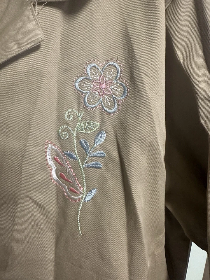 Traje Floral Adrian Delafield para Haband VNT 90s Beige Tostado Talla XL 2xl Grannycore Foto 4 de 4