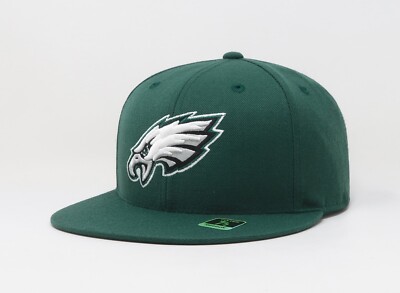 Reebok Men Women Hat Philadelphia Eagles Midnight Green Fitted Flat Brim Cap