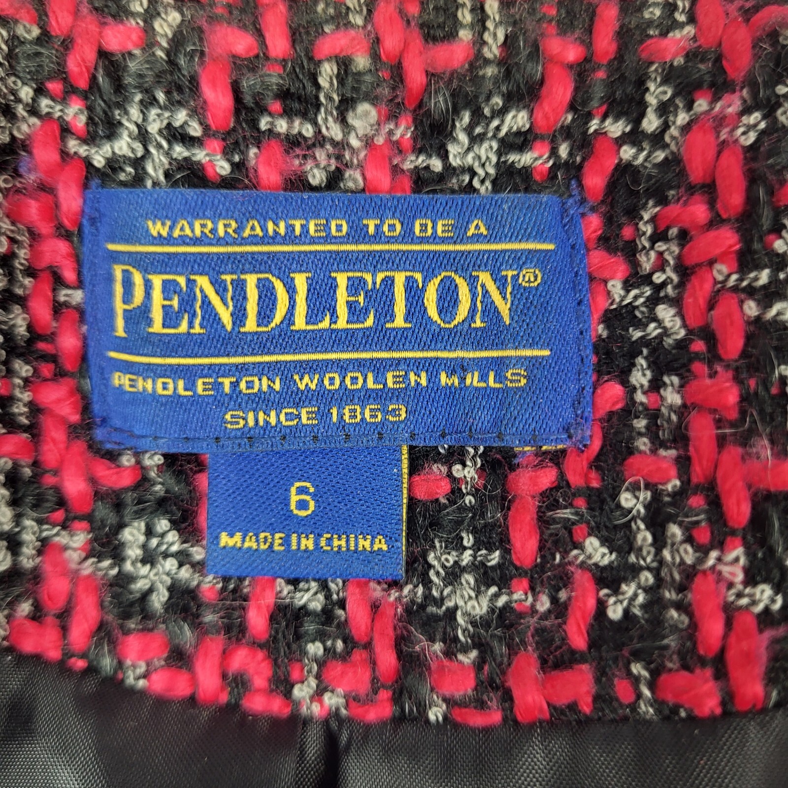 Pendleton Collared Jacket Women's 6 Pink Plaid Tw… - image 3
