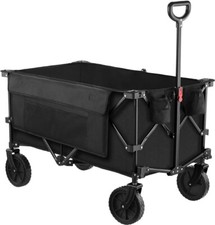 Carro Plegable Plegable Jardín Playa Utilitario Exterior Camping Deportes Negro