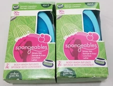 Pack 2 Spongeables 30+ Uses Body Was Infused Sponge, Verbena Green Tea