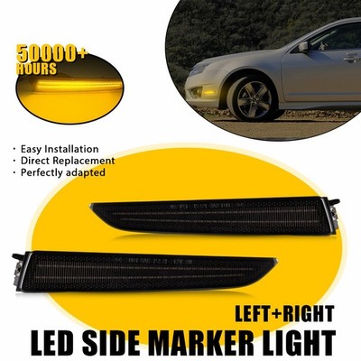 For 2010 11-2012 Ford Fusion Amber LED Side Marker Light Signal Blinker Lamp EOA