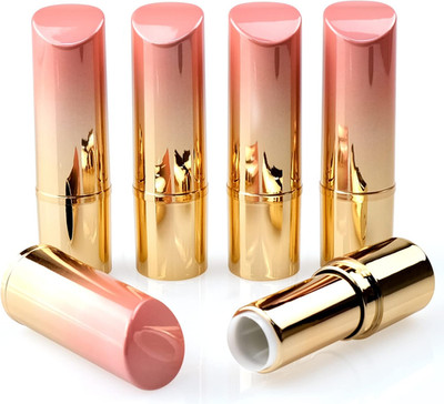 5 Pack Empty Lipstick Tubes 3.5g Gradient Pink Refillable Lip Balm Container DIY